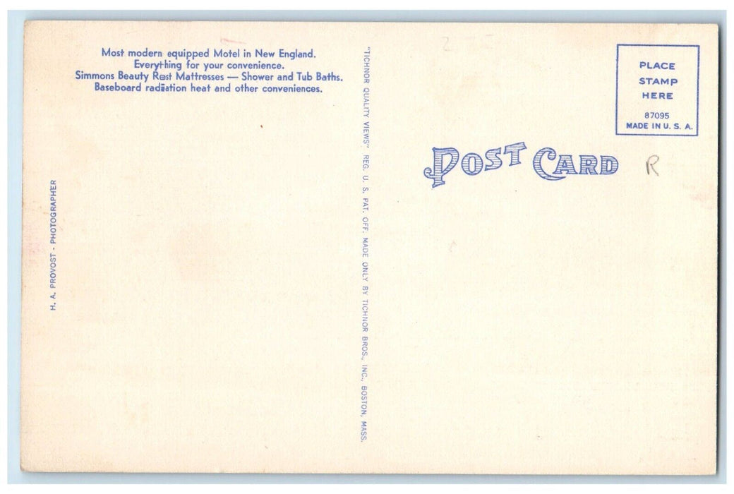 c1940's Kay's Motor Court Room View West Springfield Massachusetts MA Postcard
