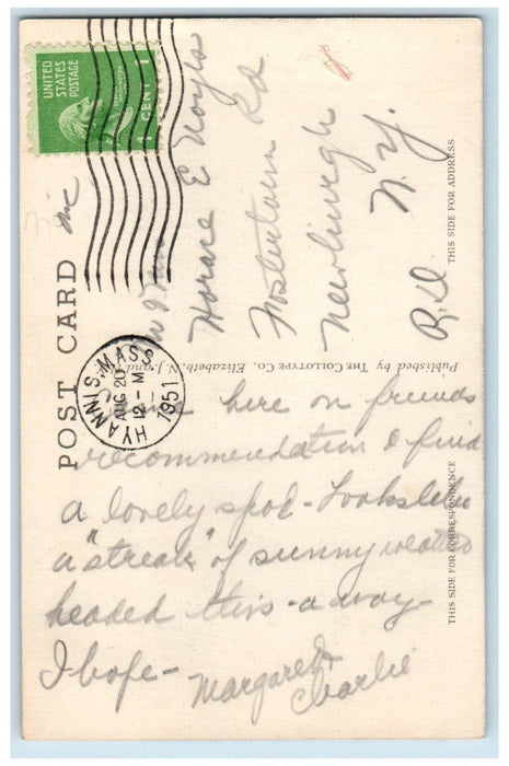 1951 Cabins At Lighthouse Inn West Dennis Cape Cod Massachusetts MA Postcard