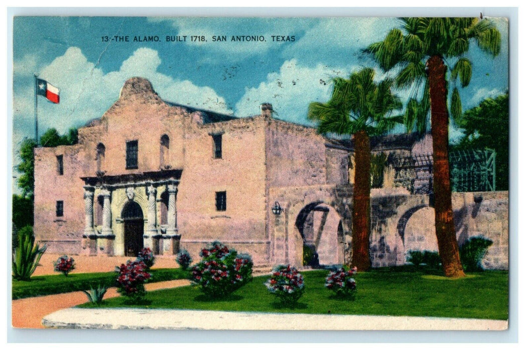 1958 View Of The Alamo San Antonio Texas TX Posted Vintage Postcard