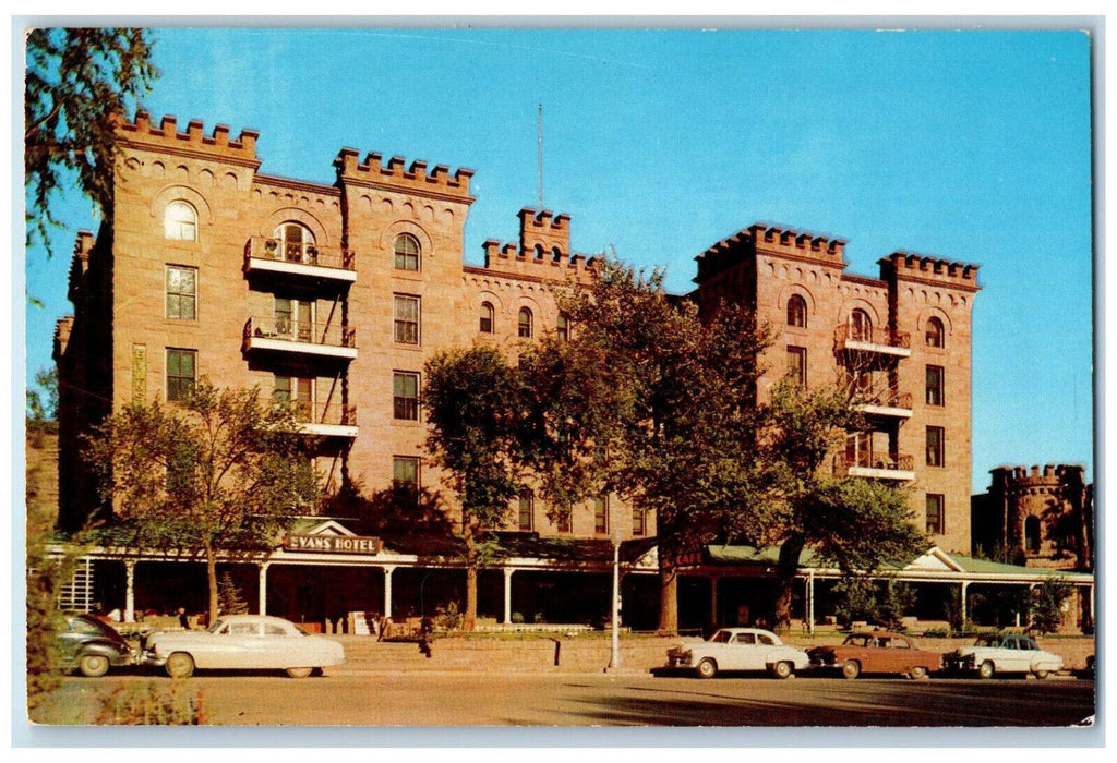 c1950's A Resort Hotel, Hotel Evans, Hot Springs South Dakota SD Postcard