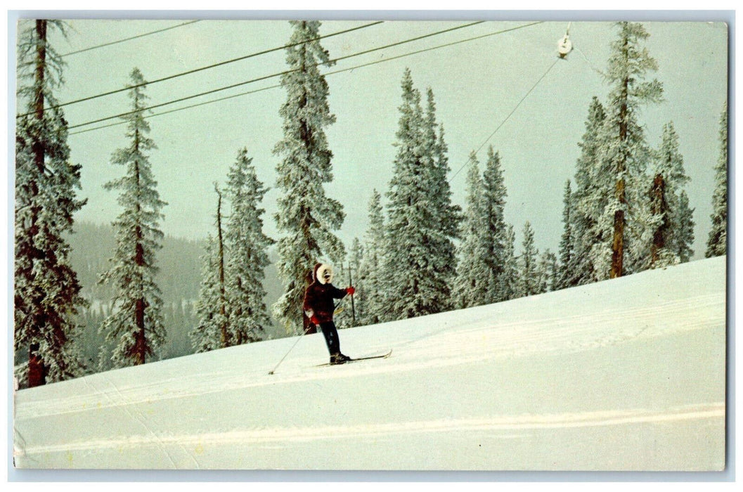 1970 T-Bar Lift at Berthoud Pass Ski Area and Lodge, Denver CO Postcard
