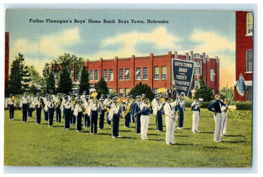 1946 Father Flanagan's Boy's Home Band Boys Town Nebraska NE Vintage Postcard