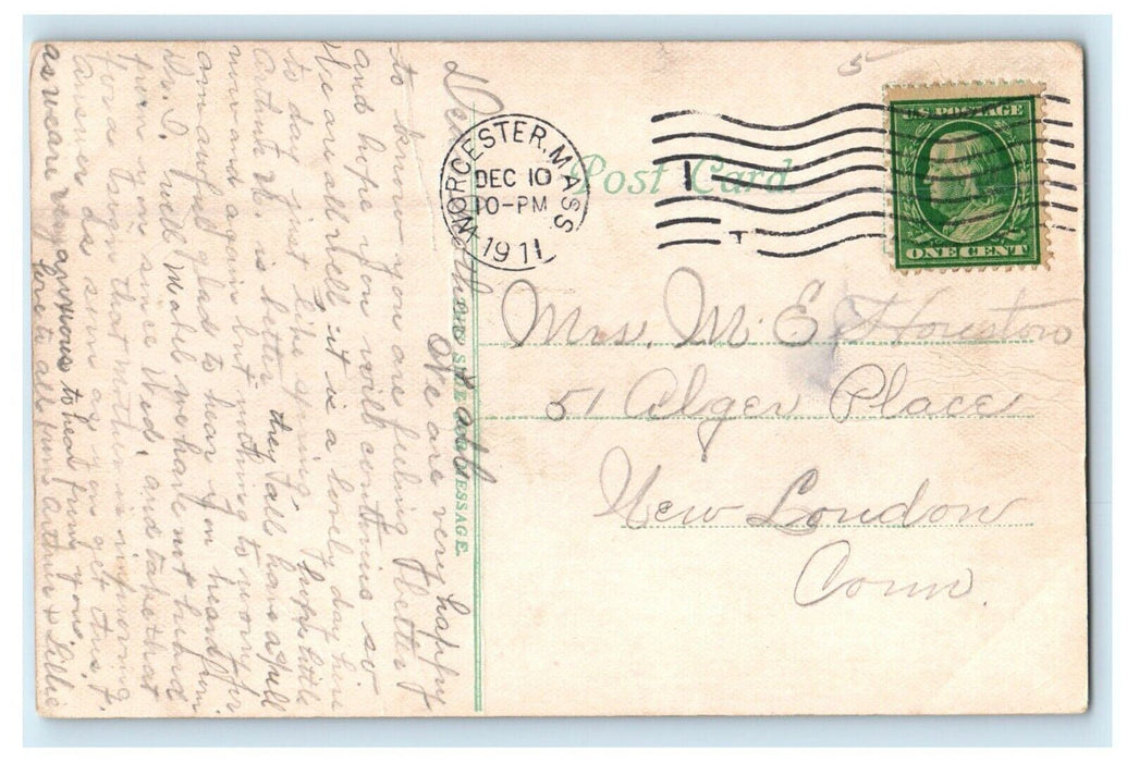 1911 View Of St. Annes Church Worcester Massachusetts MA Antique Postcard