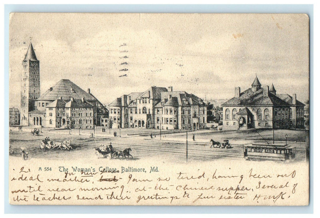 1906 The Woman's College Baltimore Maryland MD Antique Posted Postcard