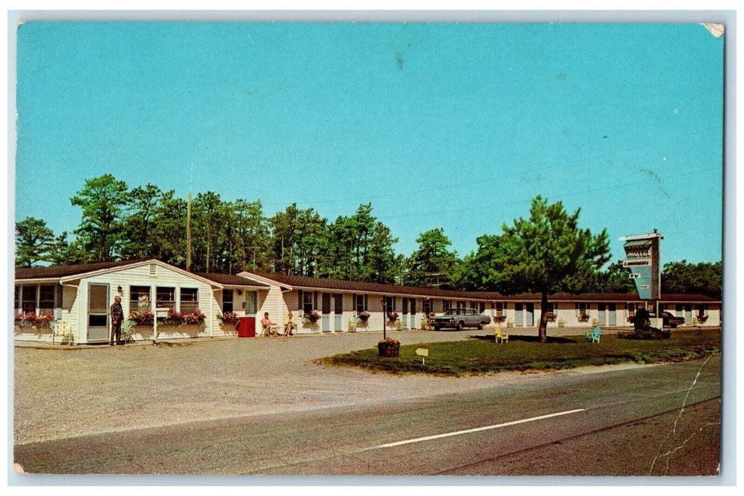 1968 Carew Motel Roadside Car Cataumet Massachusetts MA, Cape Cod Postcard