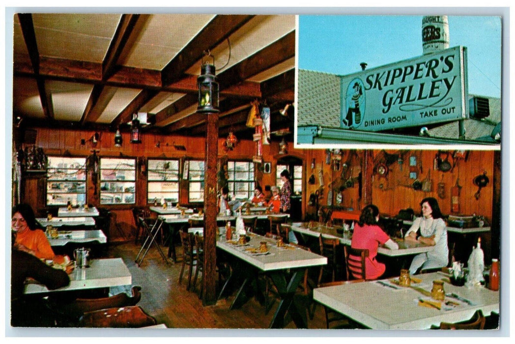 Skippers Gallery Dining Room Main Street Essex Massachusetts MA Vintage Postcard