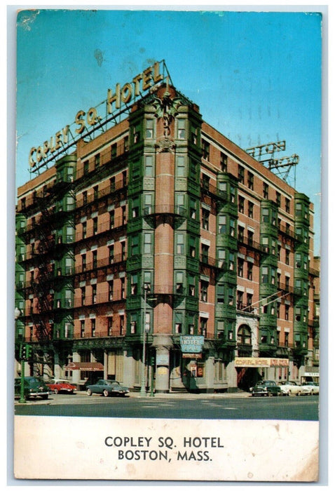 1955 Copley SQ Hotel Building Cars Boston Massachusetts MA Vintage Postcard