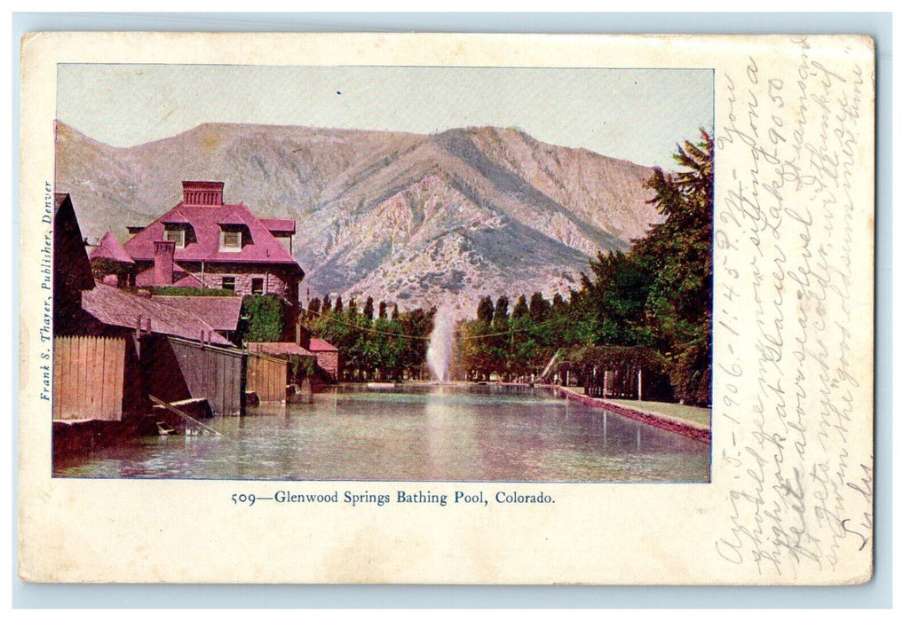 1909 View Of Glenwood Springs Bathing Pool Colorado  CO Posted Antique Postcard