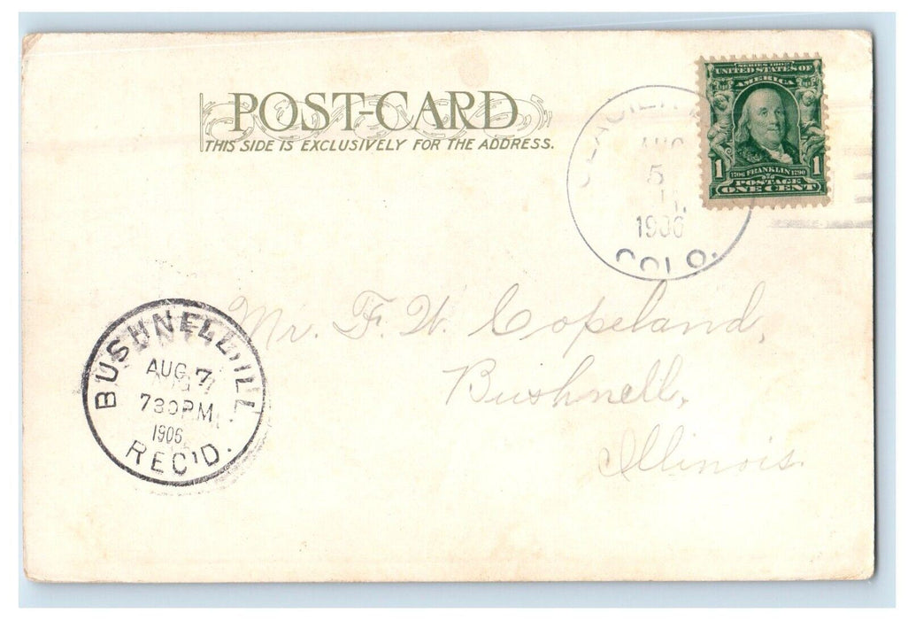 1909 View Of Glenwood Springs Bathing Pool Colorado  CO Posted Antique Postcard