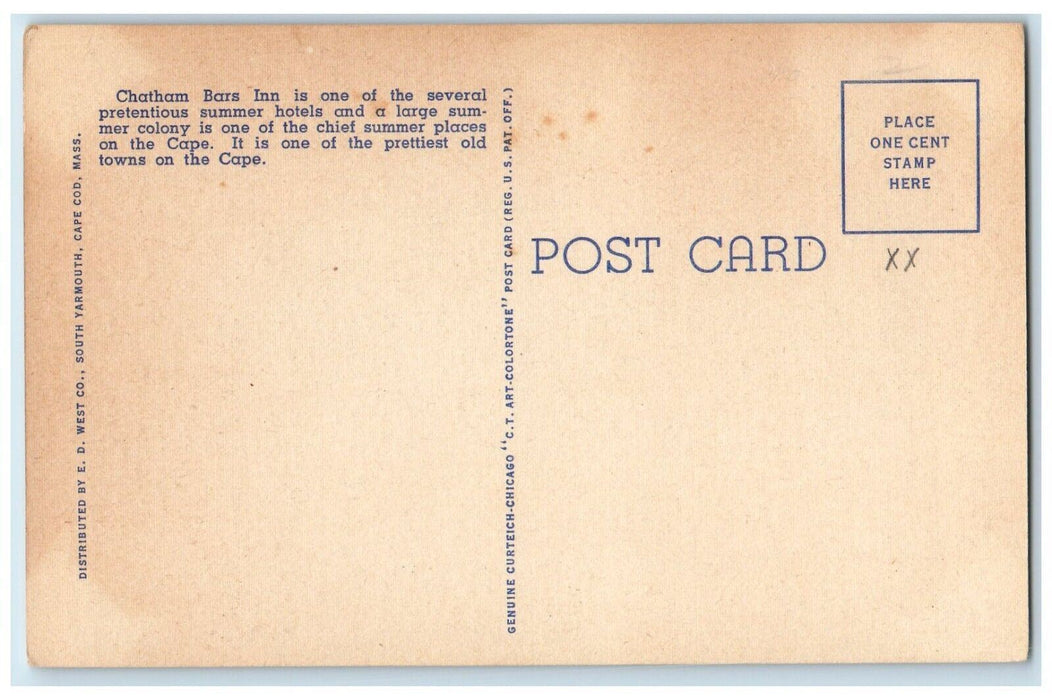 Chatham Bars Inn Hotel Chatham Massachusetts MA Unposted Vintage Postcard