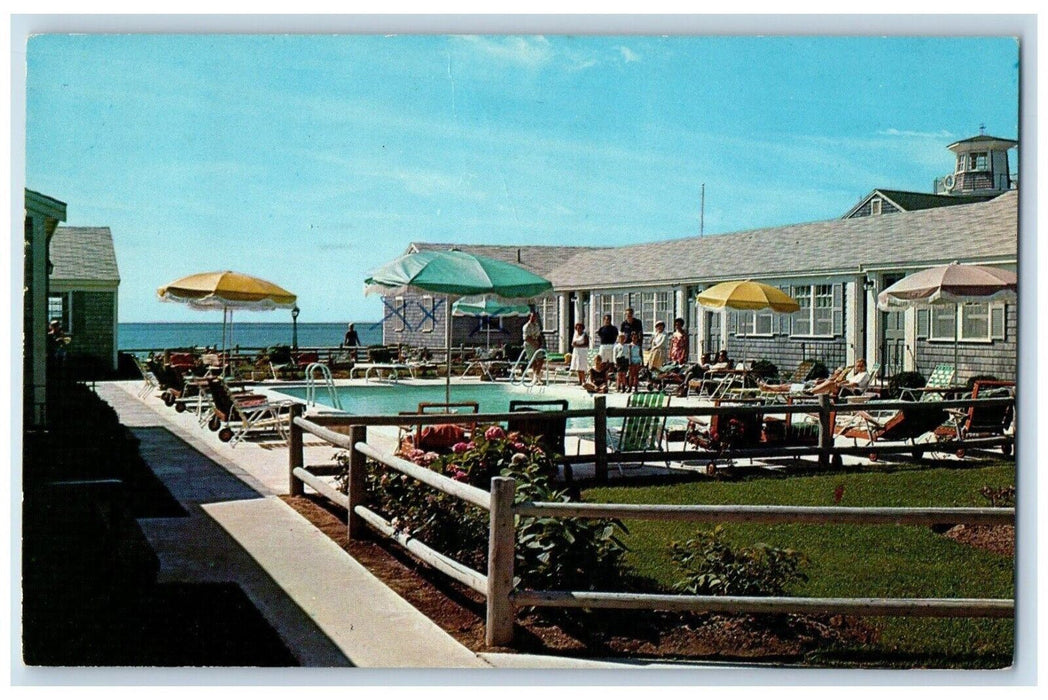 1965 The Colony Beach Motel Swimming Pool Dennis Port Massachusetts MA Postcard