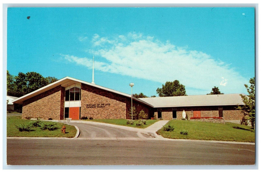 c1950's Our Lady of the Lake Catholic Church Branson Missouri MO Postcard