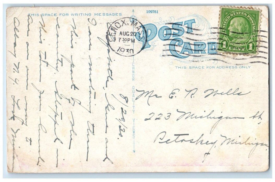 1930 Curtis Hotel Building Lenox Massachusetts MA Posted Vintage Postcard