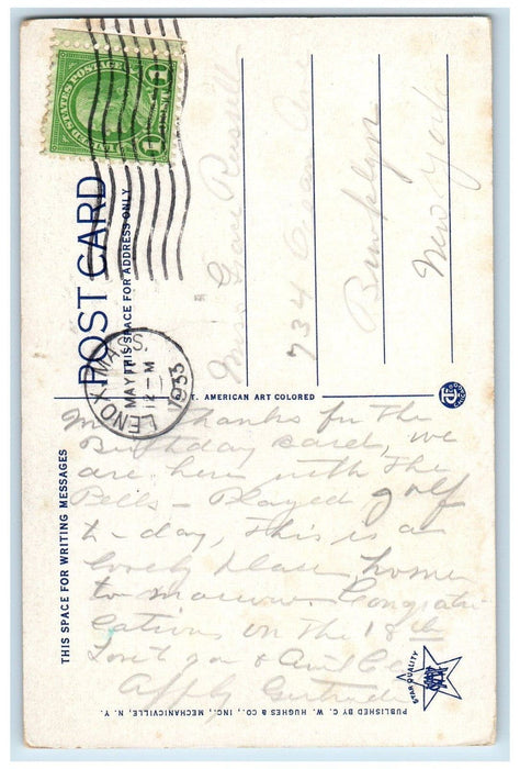 1933 Burke's In The Berkshires Lenox Massachusetts MA Posted Vintage Postcard