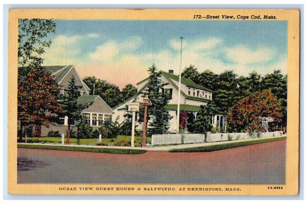 1946 Ocean View Guest House Saltwinds Dennisport Massachusetts MA Postcard