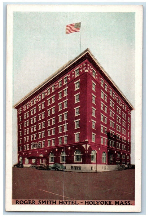 Roger Smith Hotel Building Cars Holyoke Massachusetts MA Vintage Postcard