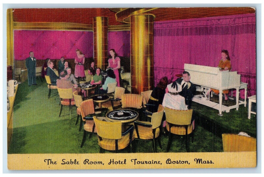 The Sable Room Hotel Touraine Boston Massachusetts MA Unposted Vintage Postcard