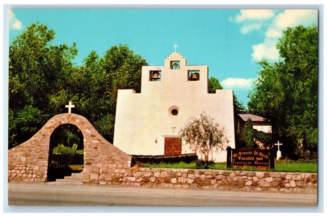 c1950's St. Francis De Paula, Franciscan Mission Tularosa New Mexico NM Postcard