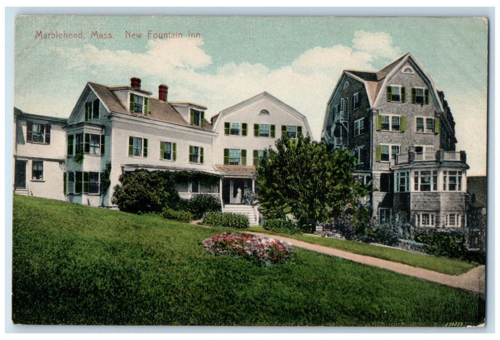c1910's New Fountain Inn Building Marblehead Massachusetts MA Vintage Postcard