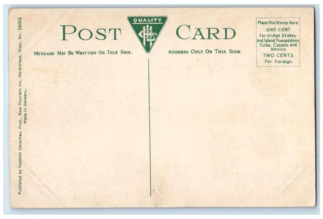 c1910's New Fountain Inn Building Marblehead Massachusetts MA Vintage Postcard