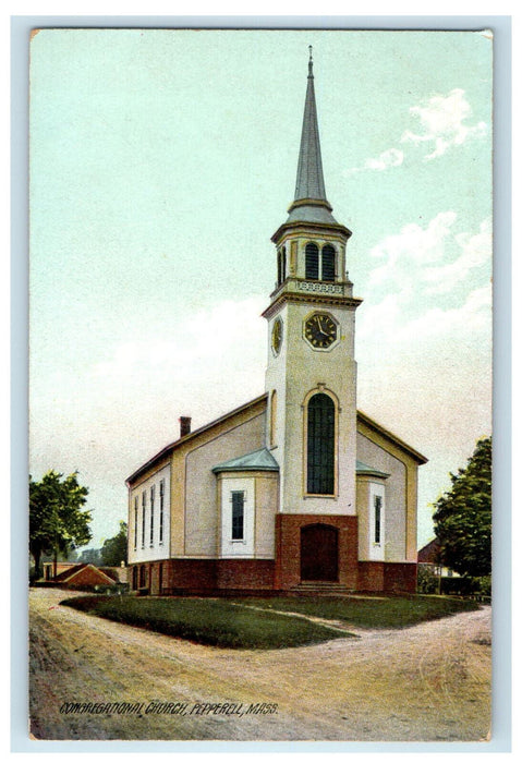 c1910 Congregational Church Pepperell Massachusetts MA Unposted Postcard