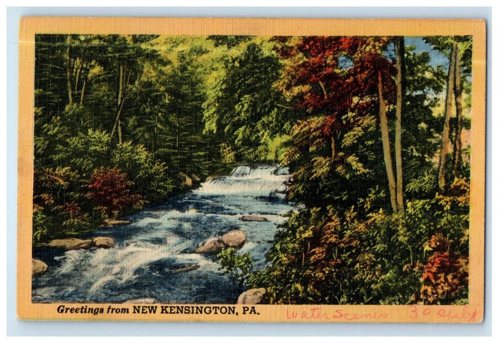 1942 Greetings From New Kensington Pennsylvania PA Posted Vintage Postcard