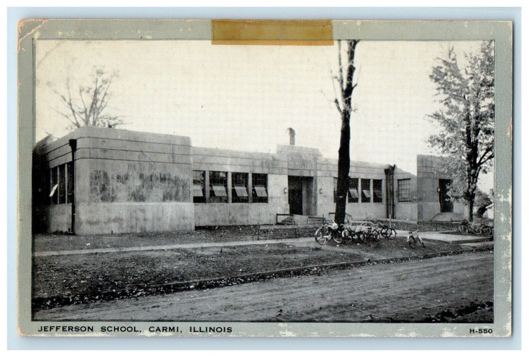 A View Of Jefferson School Building Carmi Illinois IL Unposted Vintage Postcard