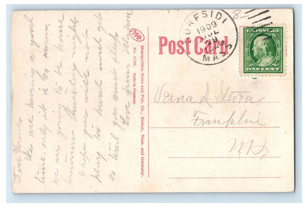 1909 Paragon Park By Moonlight Massachusetts MA Surfside MA Posted Postcard