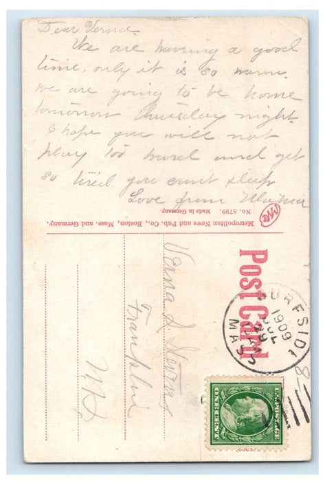 1909 Paragon Park By Moonlight Massachusetts MA Surfside MA Posted Postcard