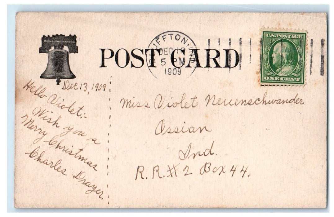 1909 Beautiful Robinson Park Bluffton Indiana IN Posted Antique Postcard