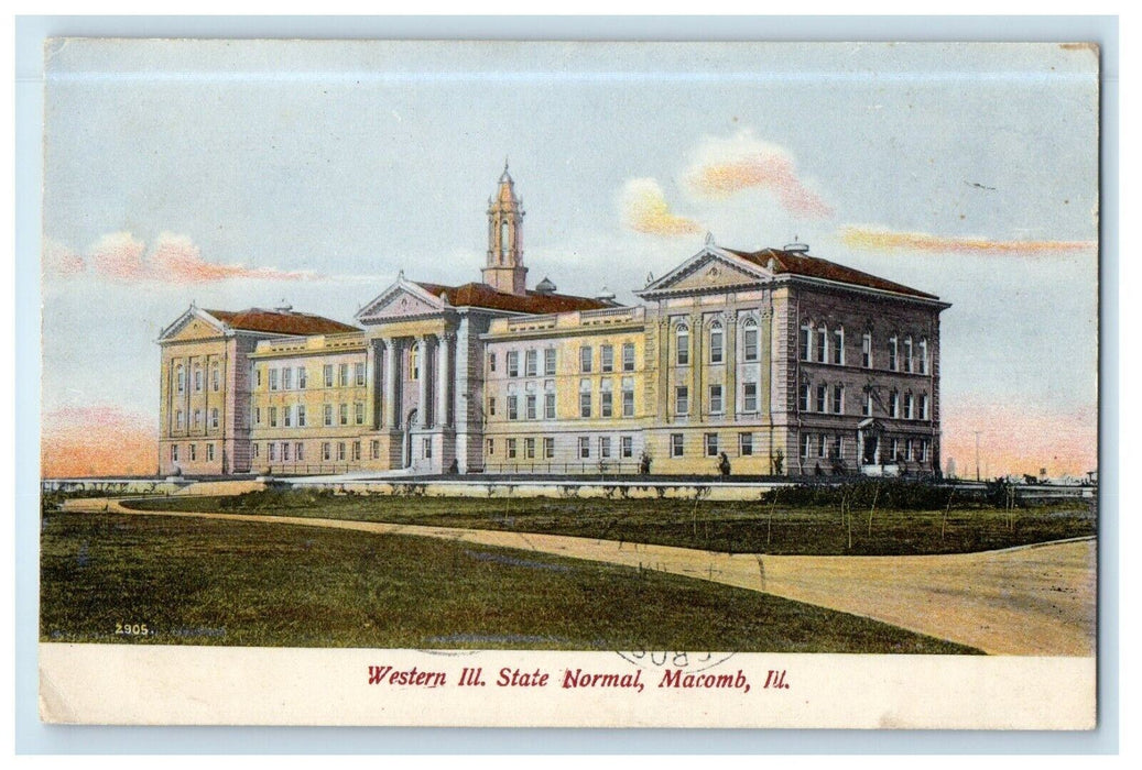 c1910's Western IL, State Normal Macomb Illinois Building Antique Postcard