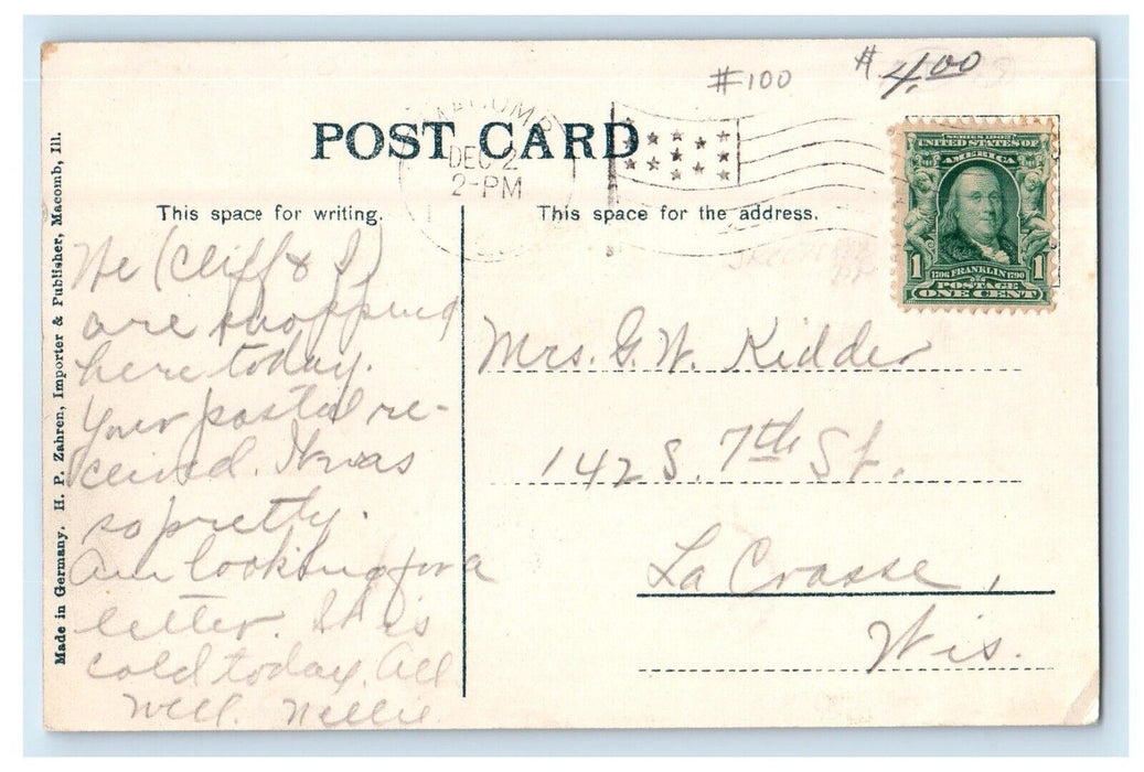 c1910's Western IL, State Normal Macomb Illinois Building Antique Postcard