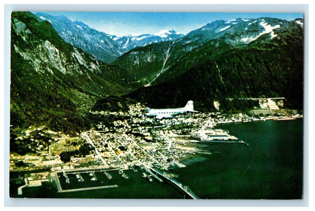 1970 At Foot of Mt Roberts Clipper Over Juneau Alaska AK Posted Vintage Postcard