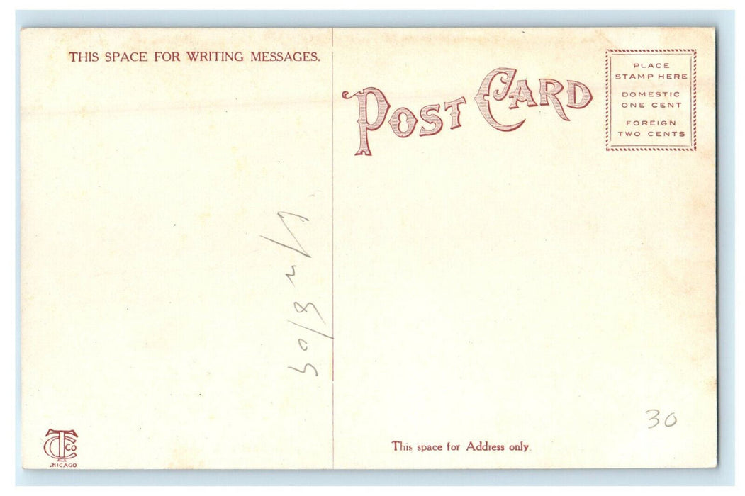 1909 Ladies Hall, Wheaton College, Wheaton Illinois IL Unposted Postcard