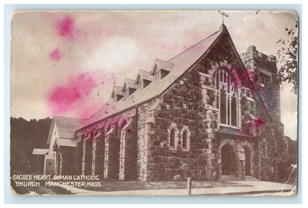 1907 Sacred Heart Roman Catholic Church Manchester Massachusetts MA Postcard