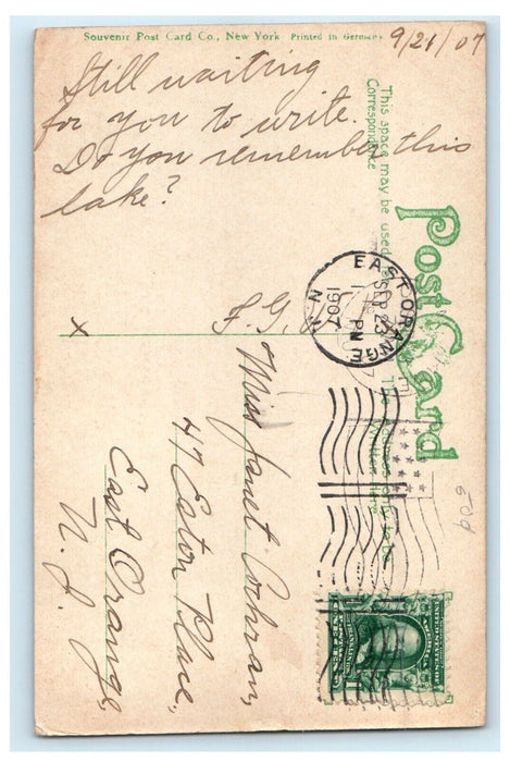 1907 View Of Fletscher Lake Boat Ocean Grove New Jersey NJ Antique Postcard