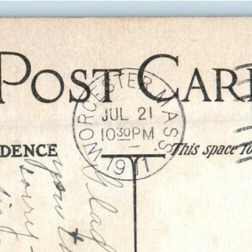 1911 Main Street Baptist Church Worcester Massachusetts MA Antique Postcard