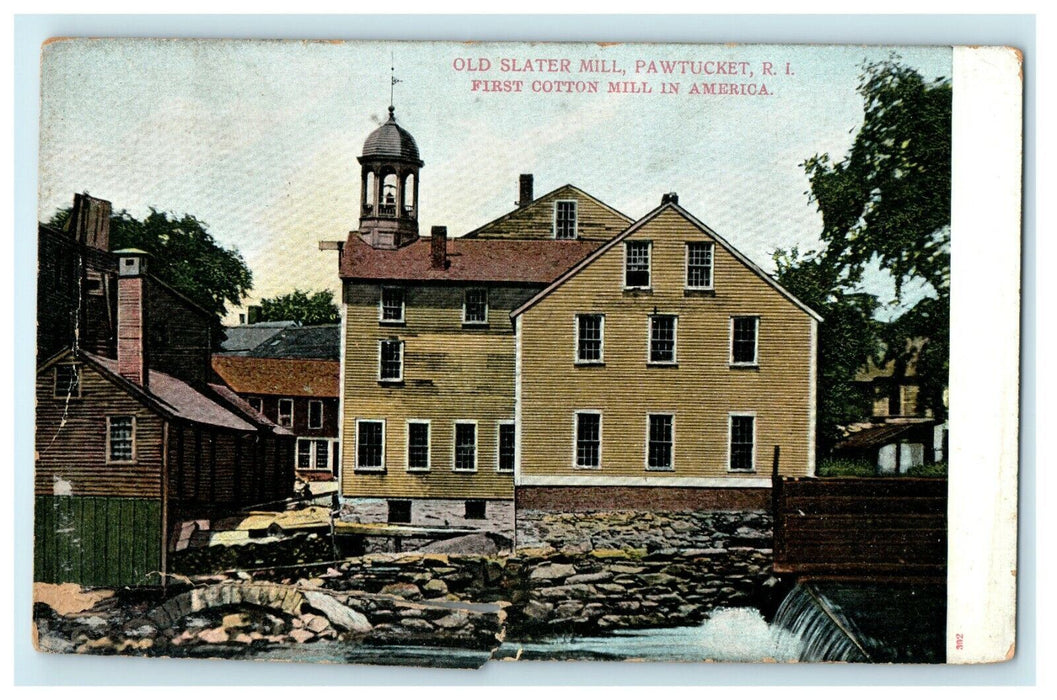 1905 Old Slater Mill, First Cotton Mill in Rhode Island, RI Postcard