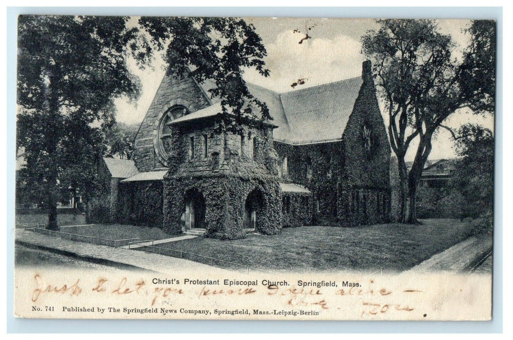 1905 Christ's Protestant Episcopal Church Springfield Massachusetts MA Postcard