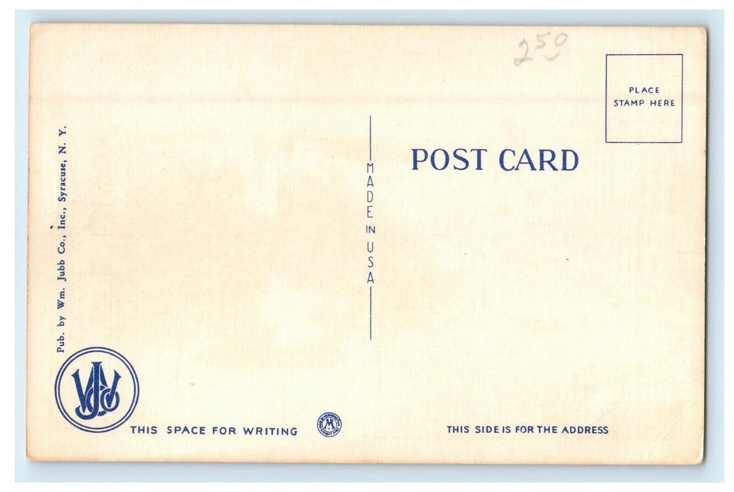 c1940's Monument In Center Of Public Square Cars Watertown New York NY Postcard
