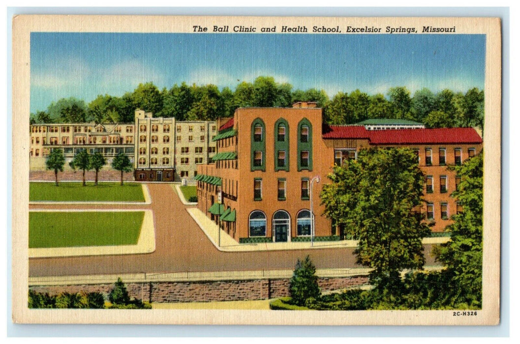 c1940's The Ball Clinic And Health School Excelsior Springs Missouri MO Postcard