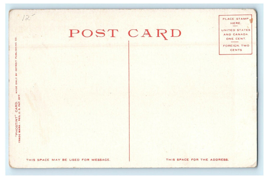 Indians Fishing In The Rapids Sault STE. Marie Michigan MI Unposted Postcard