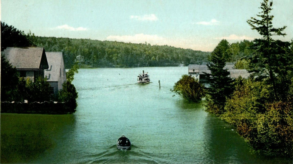 c1905s Lake Paucus Weirs, Lake Winnipesaukee, New Hampshire NH Postcard