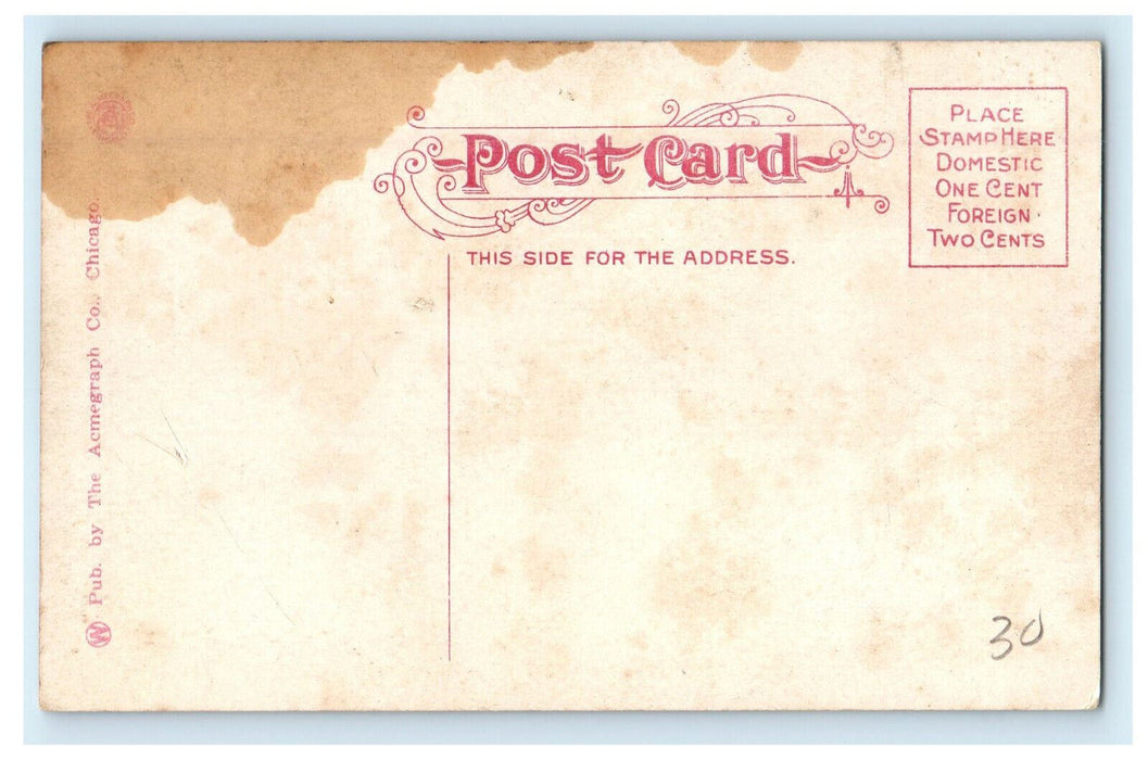 c1910s First Baptist Church Jacksonville Illinois IL Unposted Postcard