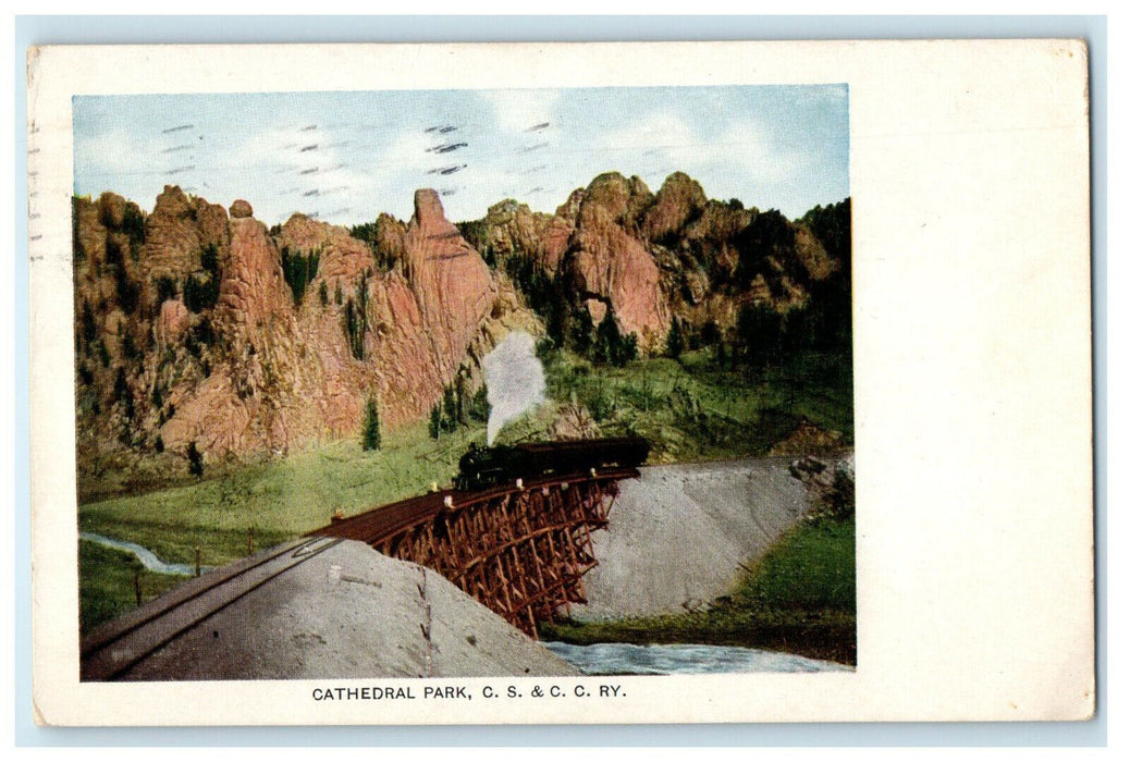 1908 Cathedral Park C.S. & C.C. RY Cascade Colorado Antique Posted Postcard