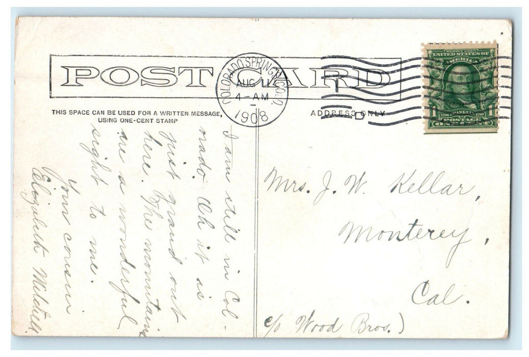 1908 Cathedral Park C.S. & C.C. RY Cascade Colorado Antique Posted Postcard
