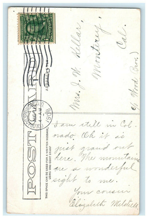 1908 Cathedral Park C.S. & C.C. RY Cascade Colorado Antique Posted Postcard