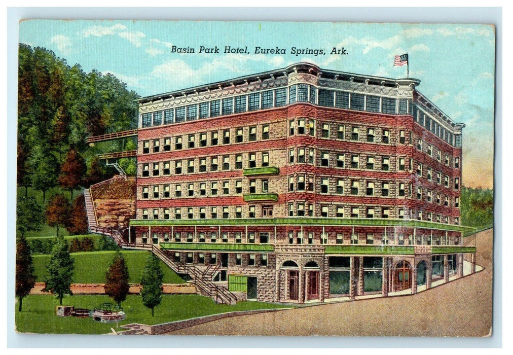 c1940's Basin Park Hotel Eureka Springs Arkansas AR Unposted Vintage Postcard