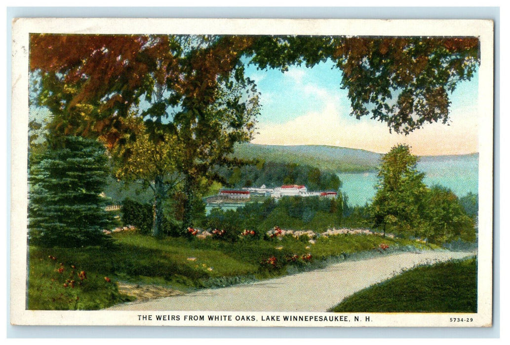 c1930s The Weirs from White Oaks, Lake Winnipesaukee, New Hampshire NH Postcard