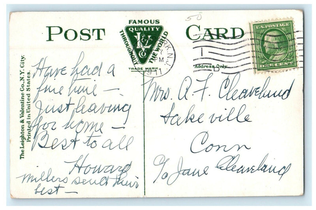 1911 Tent City And Wesley Lake Ocean Grove New Jersey NJ Childs On Boat Postcard